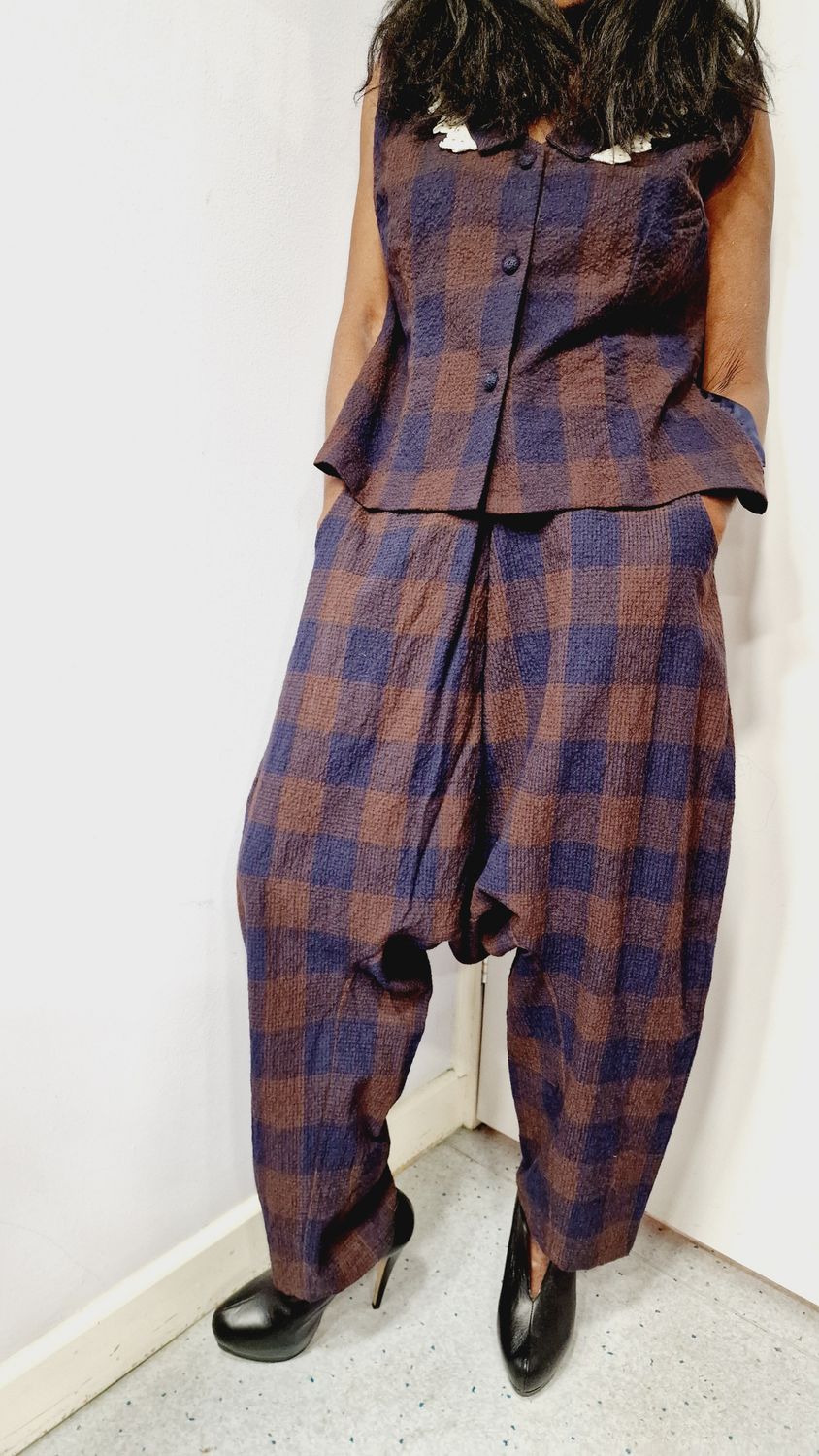 EWAIWALLA CHECKED TROUSERS MAJVI