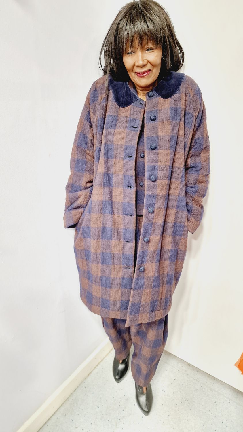 EWAIWALLA CHECKED COAT SAMIRA