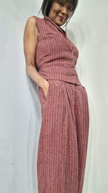 EWAIWALLA PINSTRIPE WAISTCOAT TULA