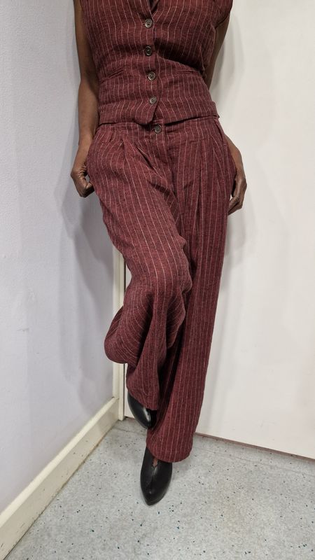 EWAIWALLA PINSTRIPE TROUSERS BOTVI