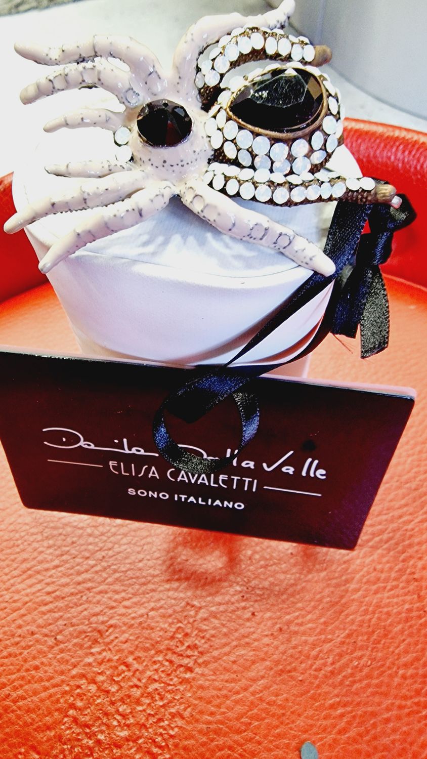 ELISA CAVALETTI SPIDER BROOCH WITH CRYSTALS 