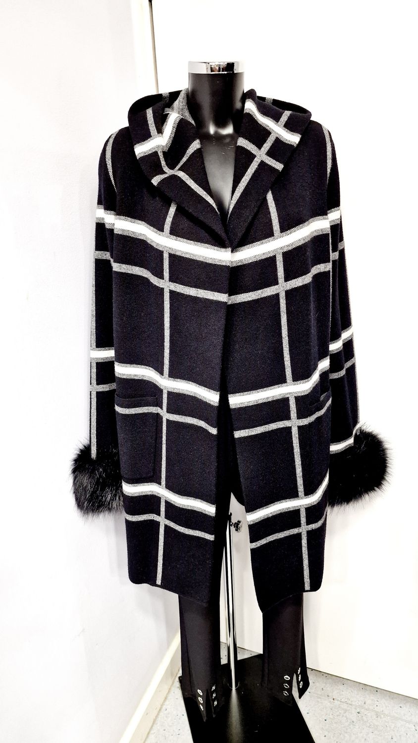 JOSEPH RIBKOFF KNITTED CARDI-COAT