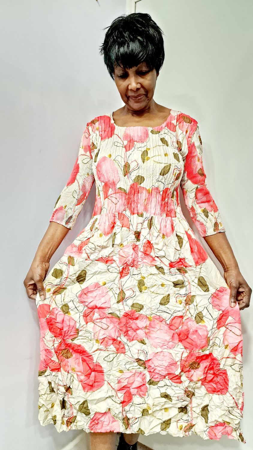 ALQUEMA SMASH DRESS 3/4 SLEEVES-WILD FLOWERS