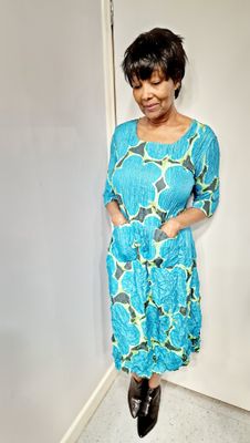 ALQUEMA SMASH DRESS 3/4 SLEEVES-FLOWER MAP ALQUEMA SMASH DRESS 3/4 SLEEVES-FLOWER MAP