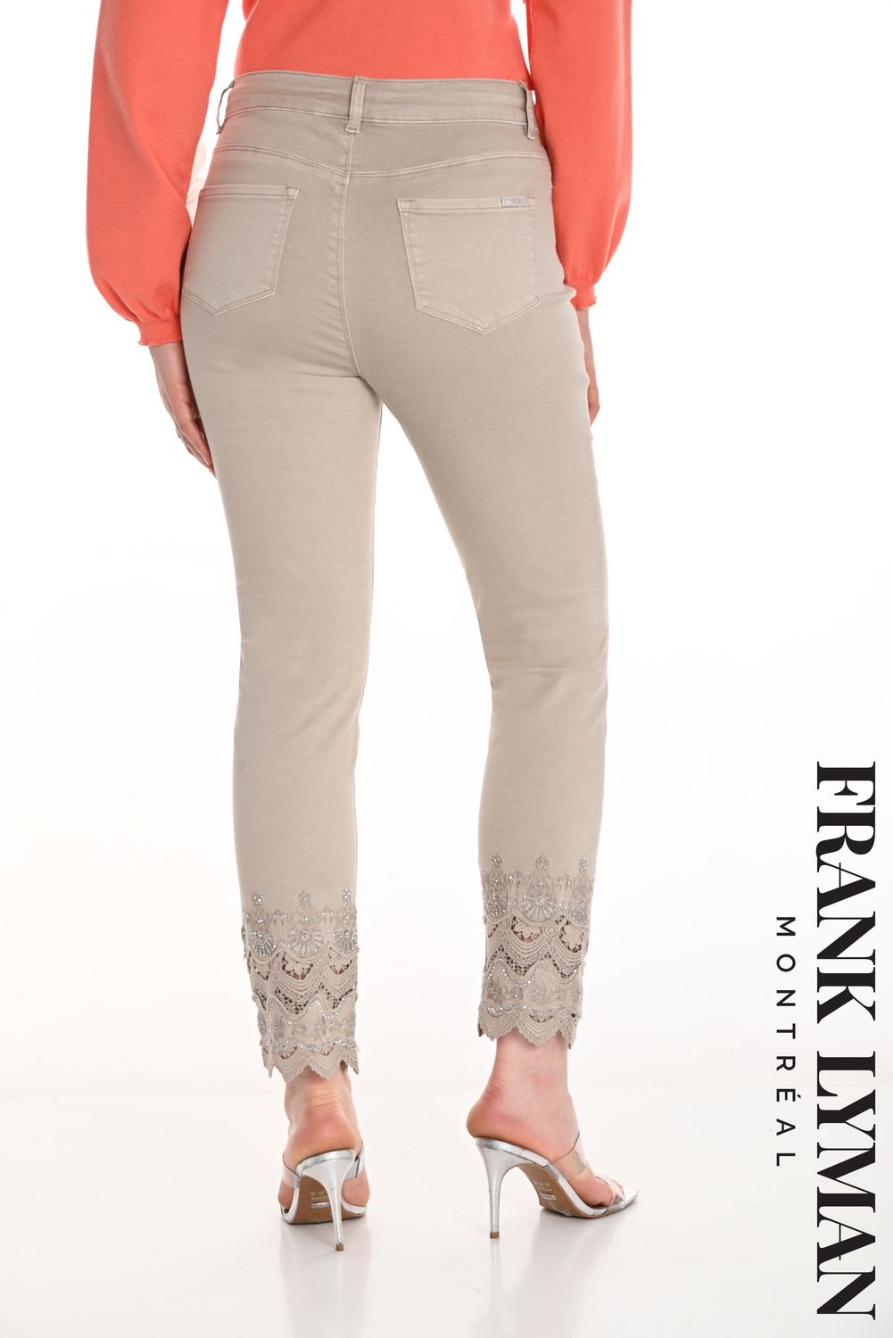 FRANK LYMAN EMBELLISHED JEANS STYLE TROUSERS