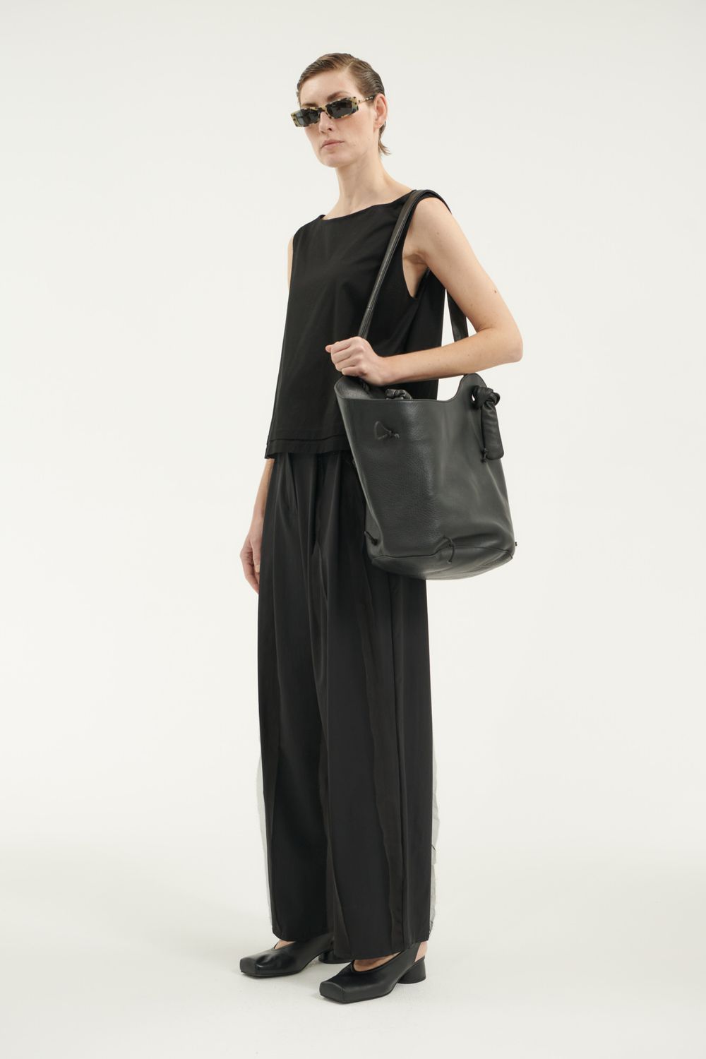 ANNETTE GORTZ SLEEVELESS BLACK TOP RIPS