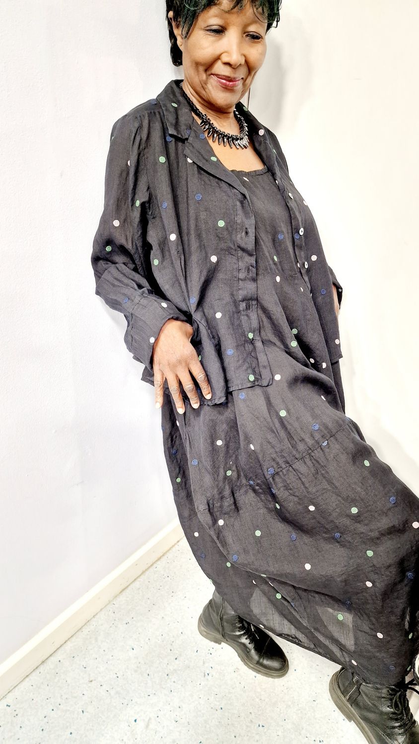 PRIVATSACHEN LINEN JACKET BESENLEISE-KAVIAR