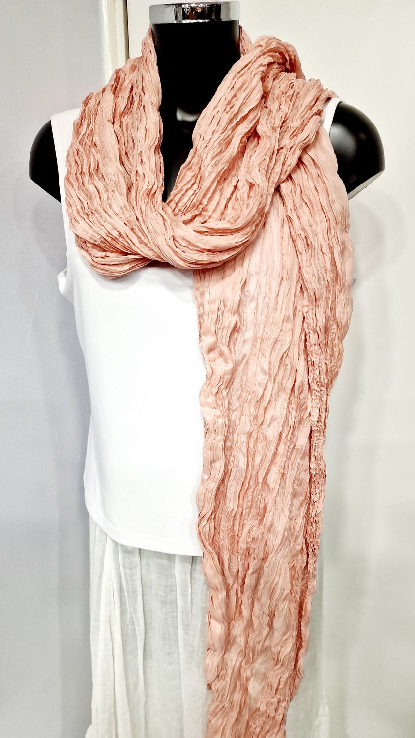 PRIVATSACHEN LONG CRUSHED SILK SCARF RIESENCRASH -Lotus And KICHERN PRIVATSACHEN LONG CRUSHED SILK SCARF RIESENCRASH -Lotus And KICHERN