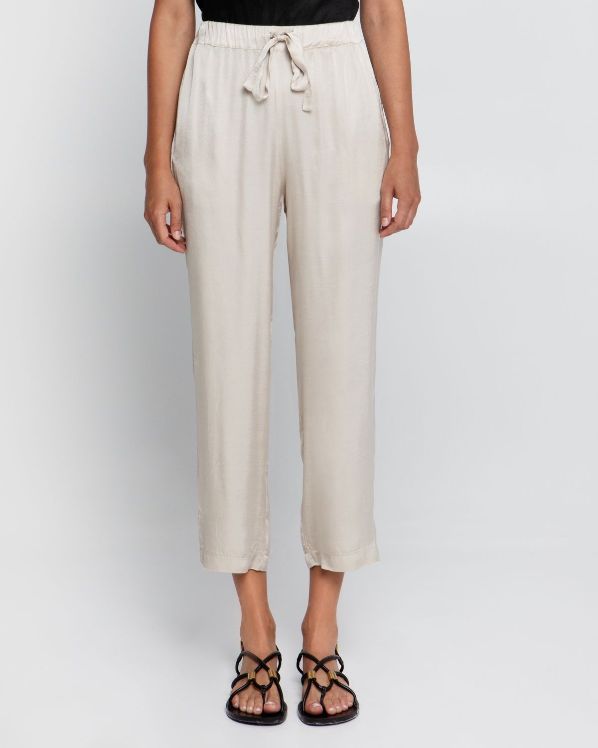 GREEK ARCHAIC KORI DRAWSTRING TROUSERS-BEIGE