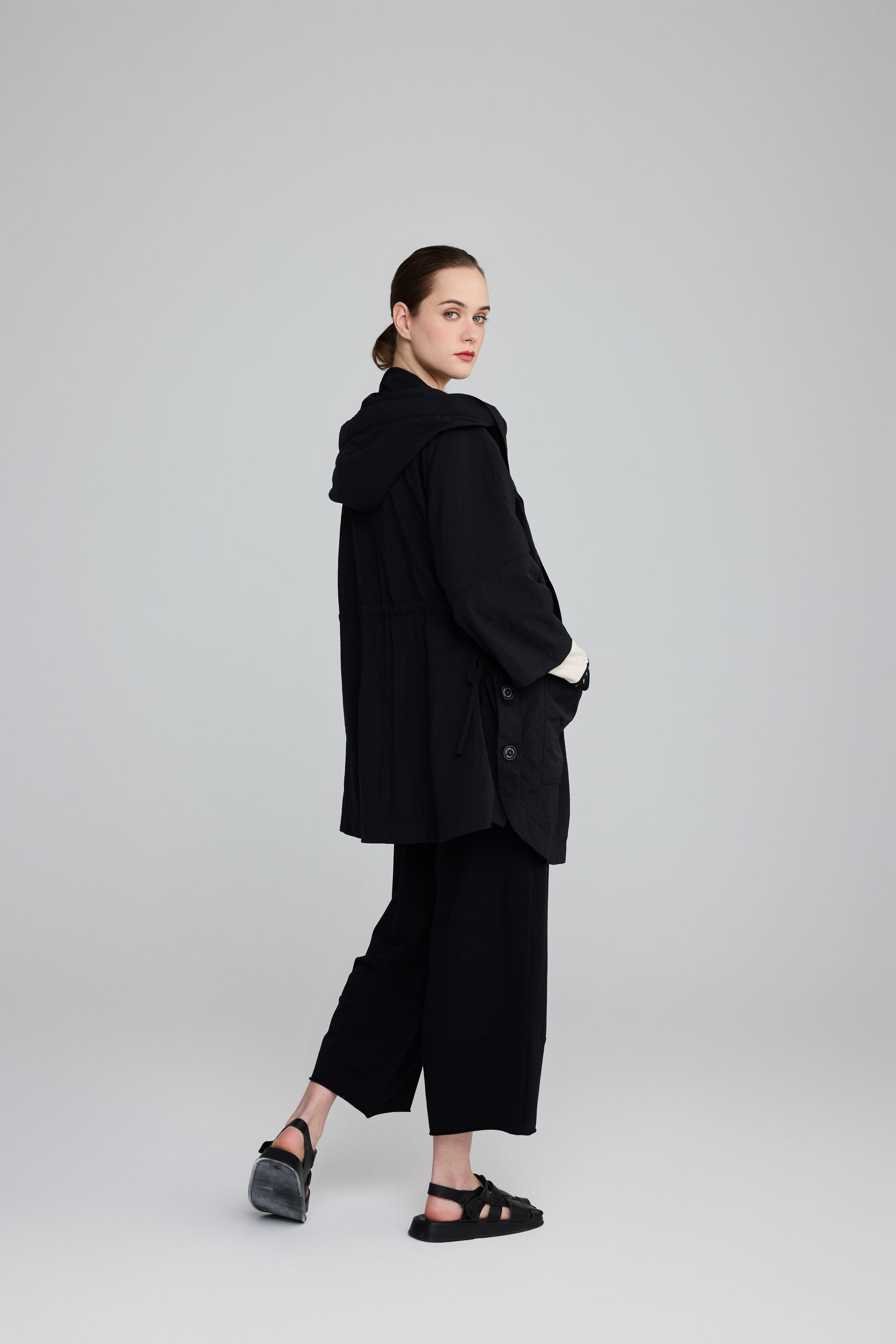 LUUKAA COTTON JERSEY TROUSERS-BLACK