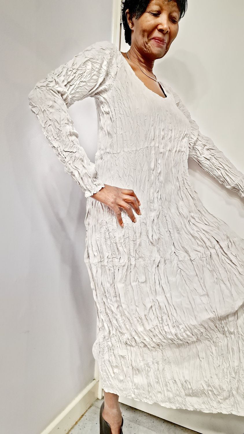 PRIVATSACHEN CRUSH SILK DRESS REGEN-PILZ