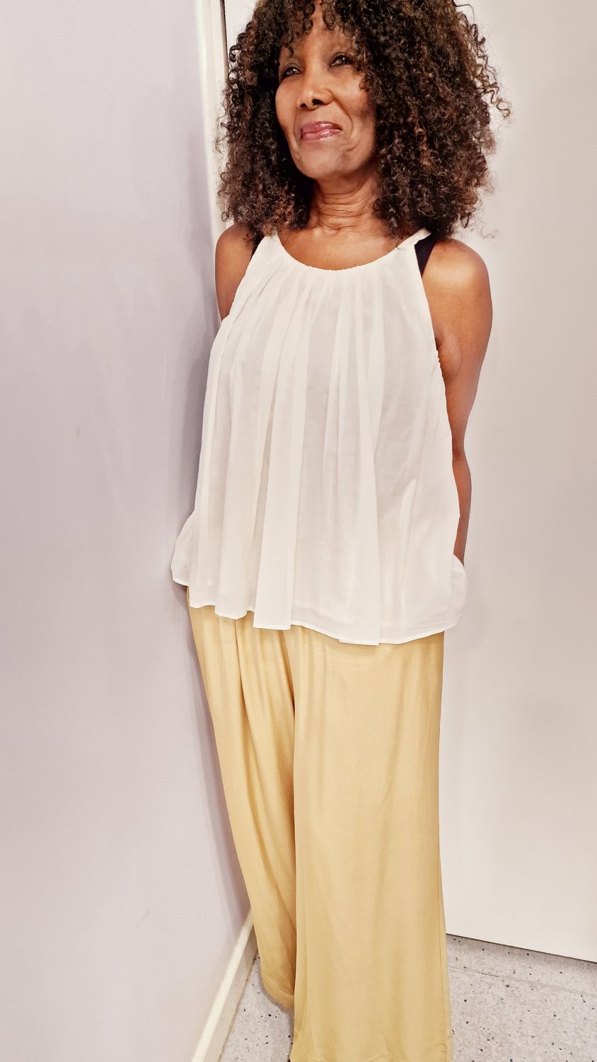 GREEK ARCHAIC KORI COTTON STRAPPY TOP-NATURAL