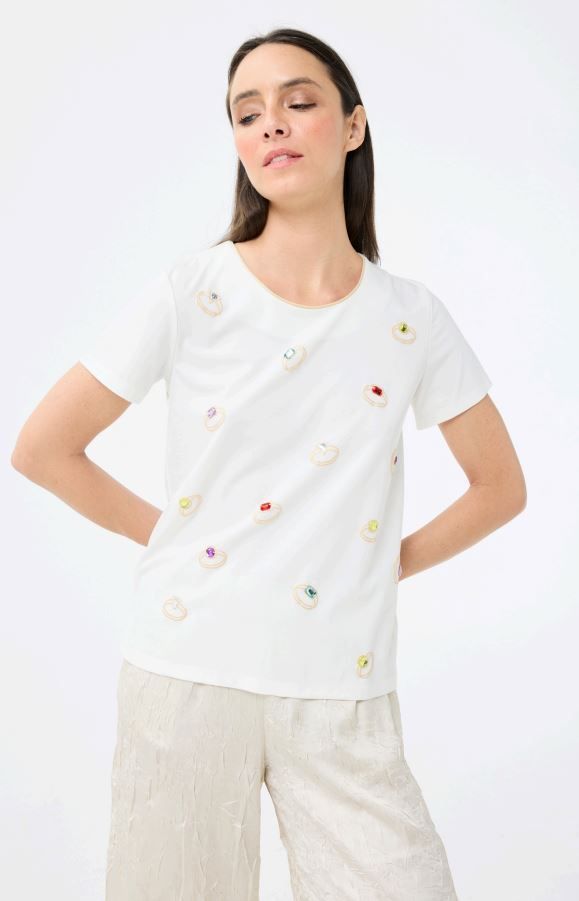 LEO&UGO T-SHIRT WITH EMBELLISHMENT