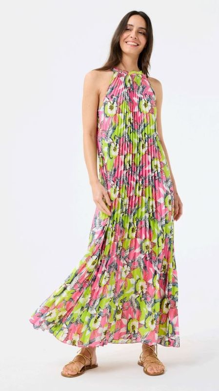 LEO&UGO LONG PLEATED DRESS
