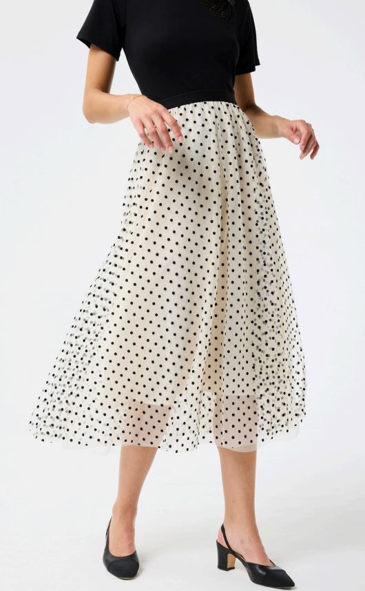 LEO&UGO TULLE SKIRT IVORY/BLACK