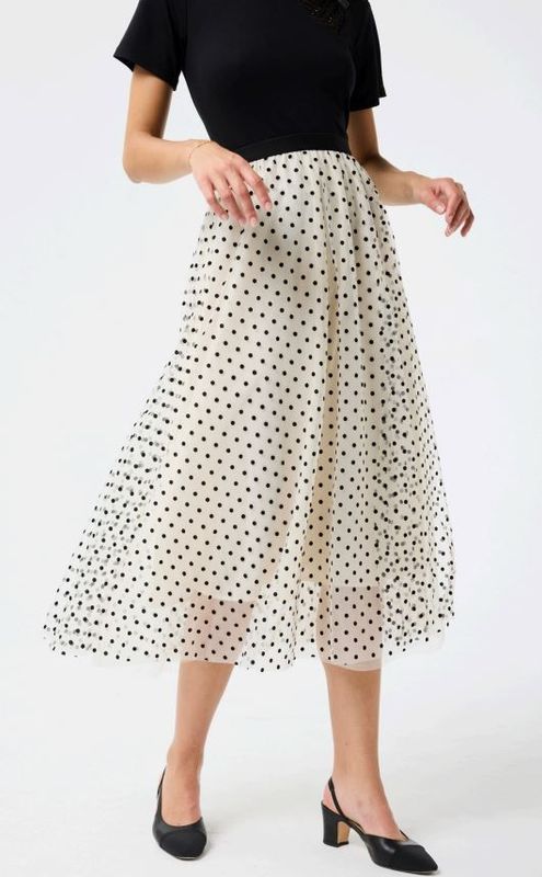 LEO&UGO TULLE SKIRT IVORY/BLACK