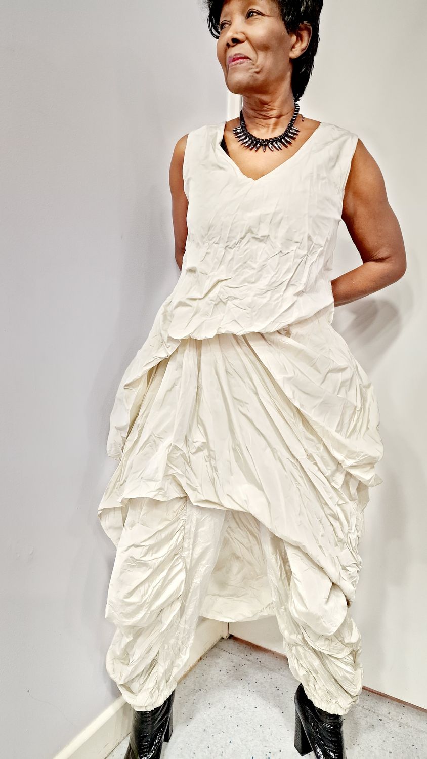LA HAINE INSIDE US ASYMMETRIC DRESS-SAND