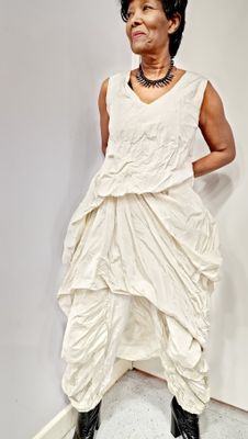 LA HAINE INSIDE US ASYMMETRIC DRESS-SAND LA HAINE INSIDE US ASYMMETRIC DRESS-SAND
