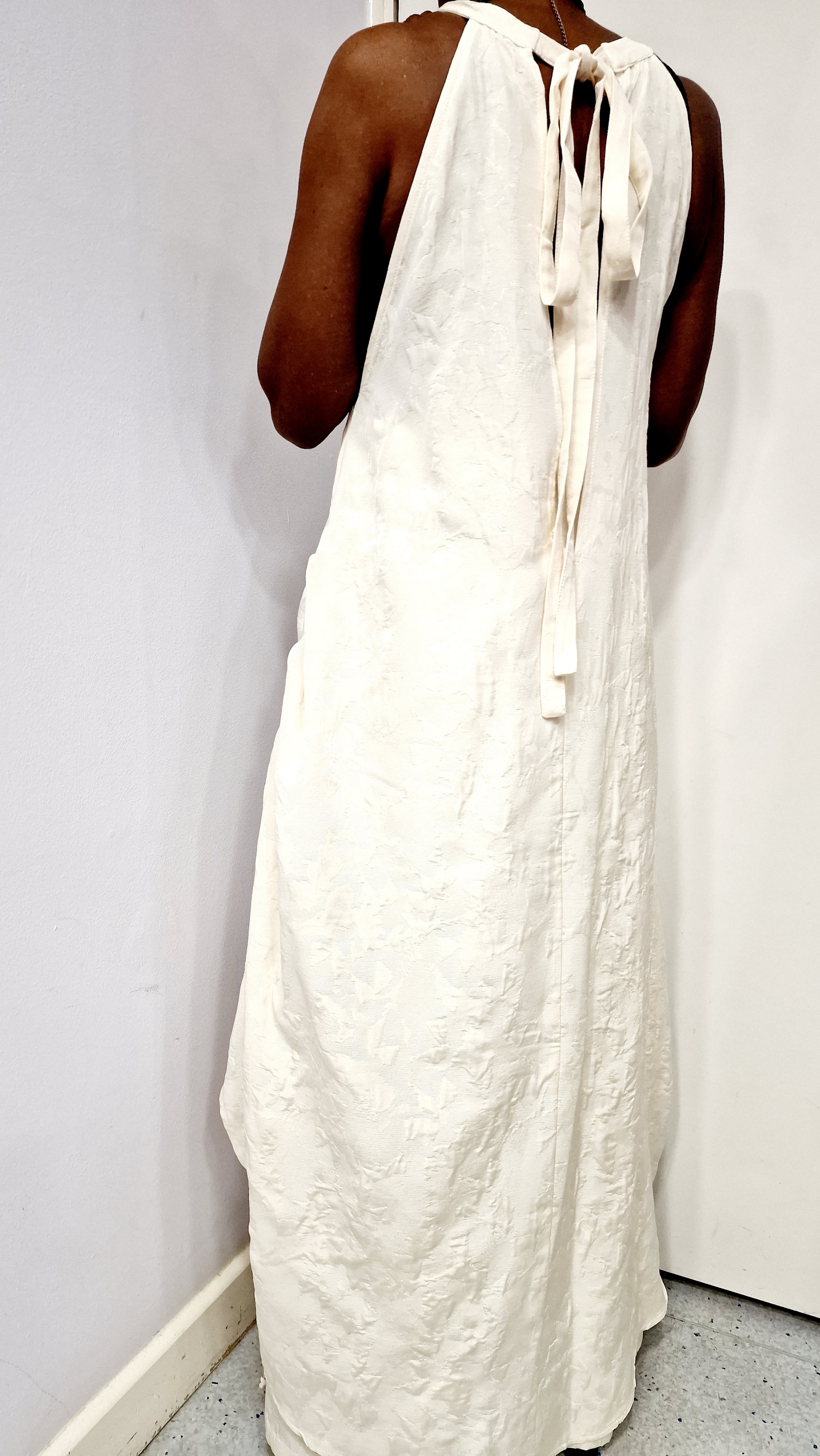 LA HAINE INSIDE US ALTER NECK DRESS-ECRU