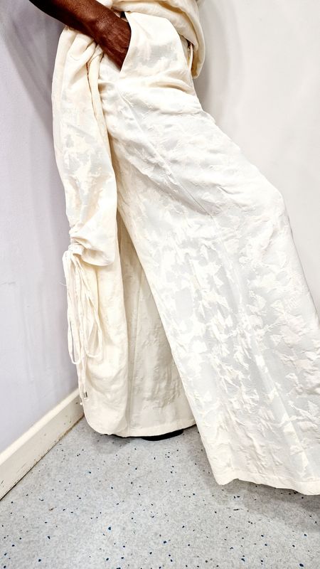 LA HAINE INSIDE US WIDE LEG TROUSERS-ECRU