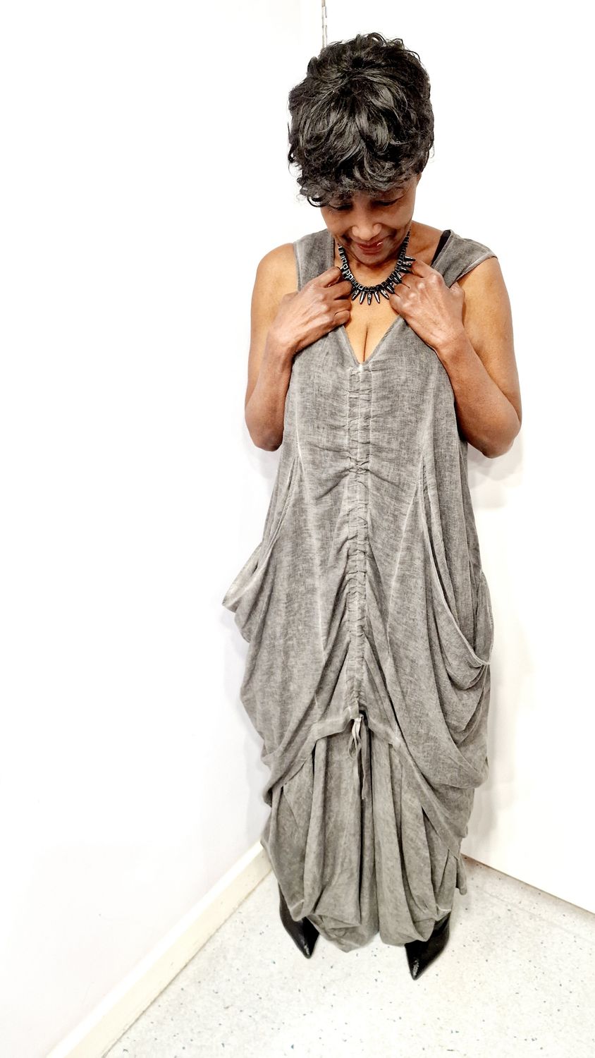 LA HAINE INSIDE US ASYMMETRIC DRESS-GREY