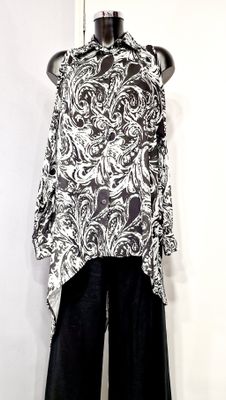 LA HAINE INSIDE US ASYMMETRIC SHIRT-BLACK/WHITE LA HAINE INSIDE US ASYMMETRIC SHIRT-BLACK/WHITE