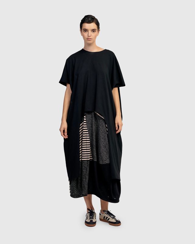 ALEMBIKA (URBAN) OVERSIZED ASYMMETRIC TUNIC/TOP-BLACK