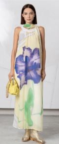 ELISA CAVALETTI MAXI DRESS-YELLOW/PURPLE