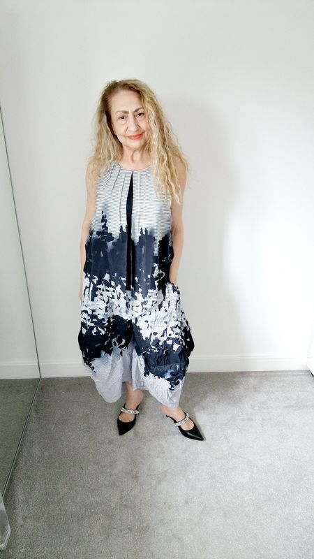 KAMUFLAGE COCOON STYLE TROUSERS BLACK/ WHITE