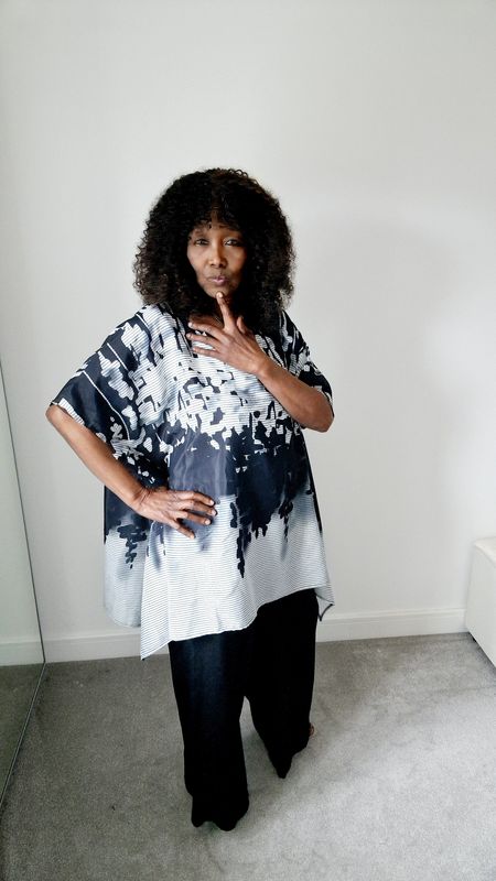 KAMUFLAGE OVERSIZED TUNIC BLACK-WHITE