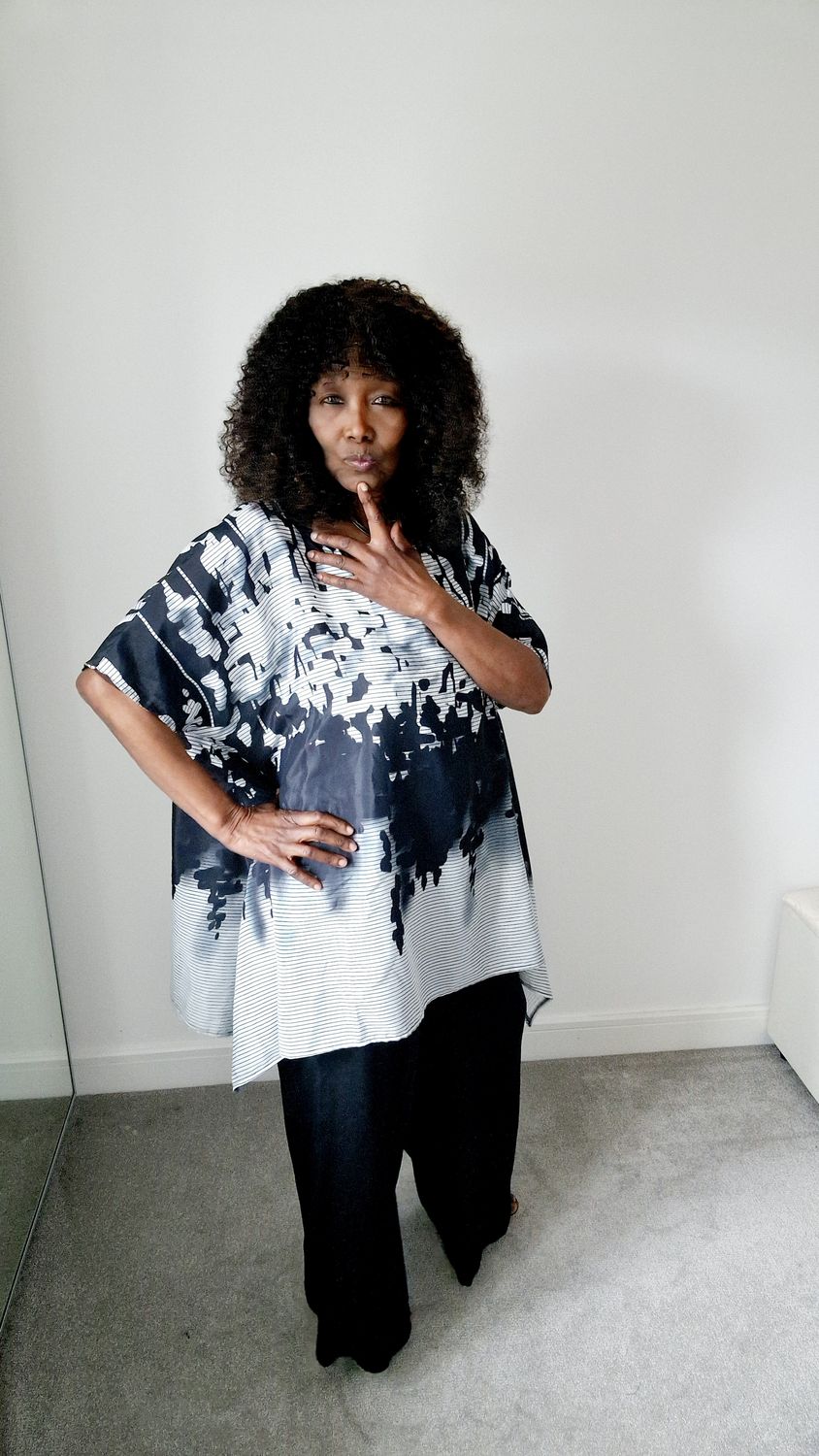 KAMUFLAGE OVERSIZED TUNIC BLACK-WHITE