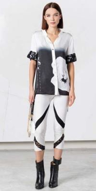 ELISA CAVALETTI LEGGINGS WHITE-BLACK