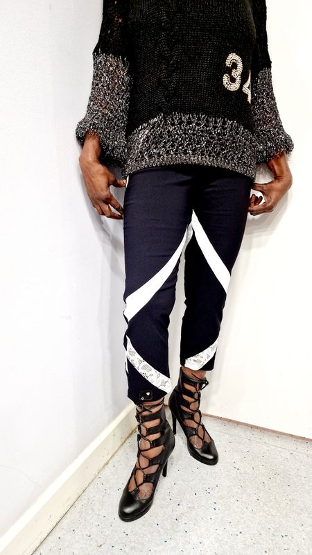 ELISA CAVALETTI LEGGINGS BLACK-WHITE