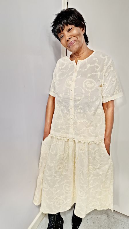 EWAIWALLA CREAM BLOUSE-GUN