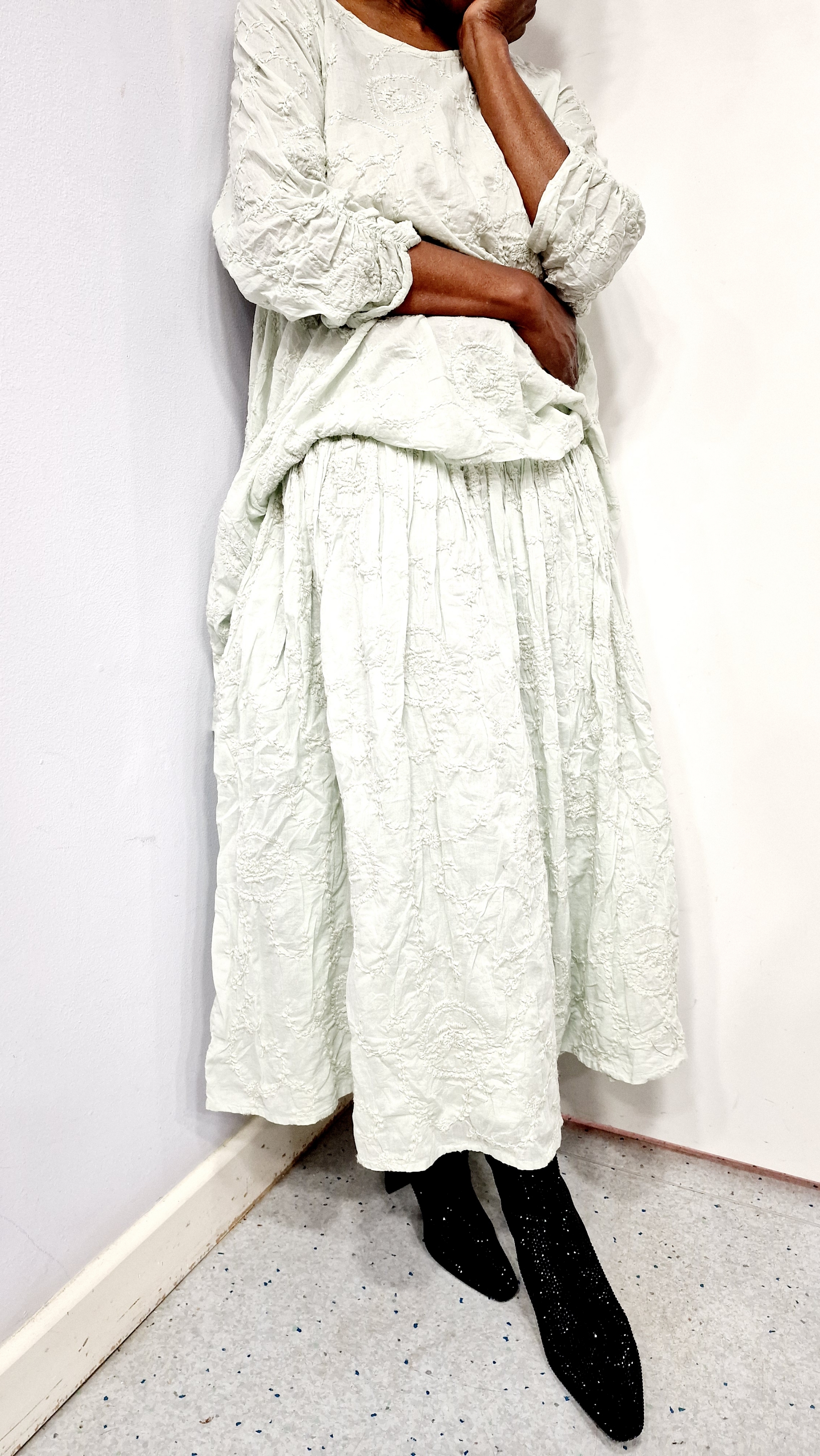 EWAIWALLA SOFT JADE SKIRT-OLGA