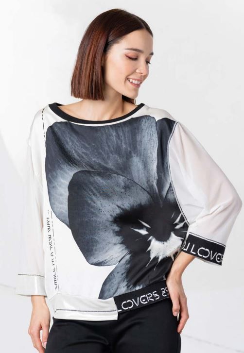 ELISA CAVALETTI TUNIC/TOP-BLACK/OFF-WHITE