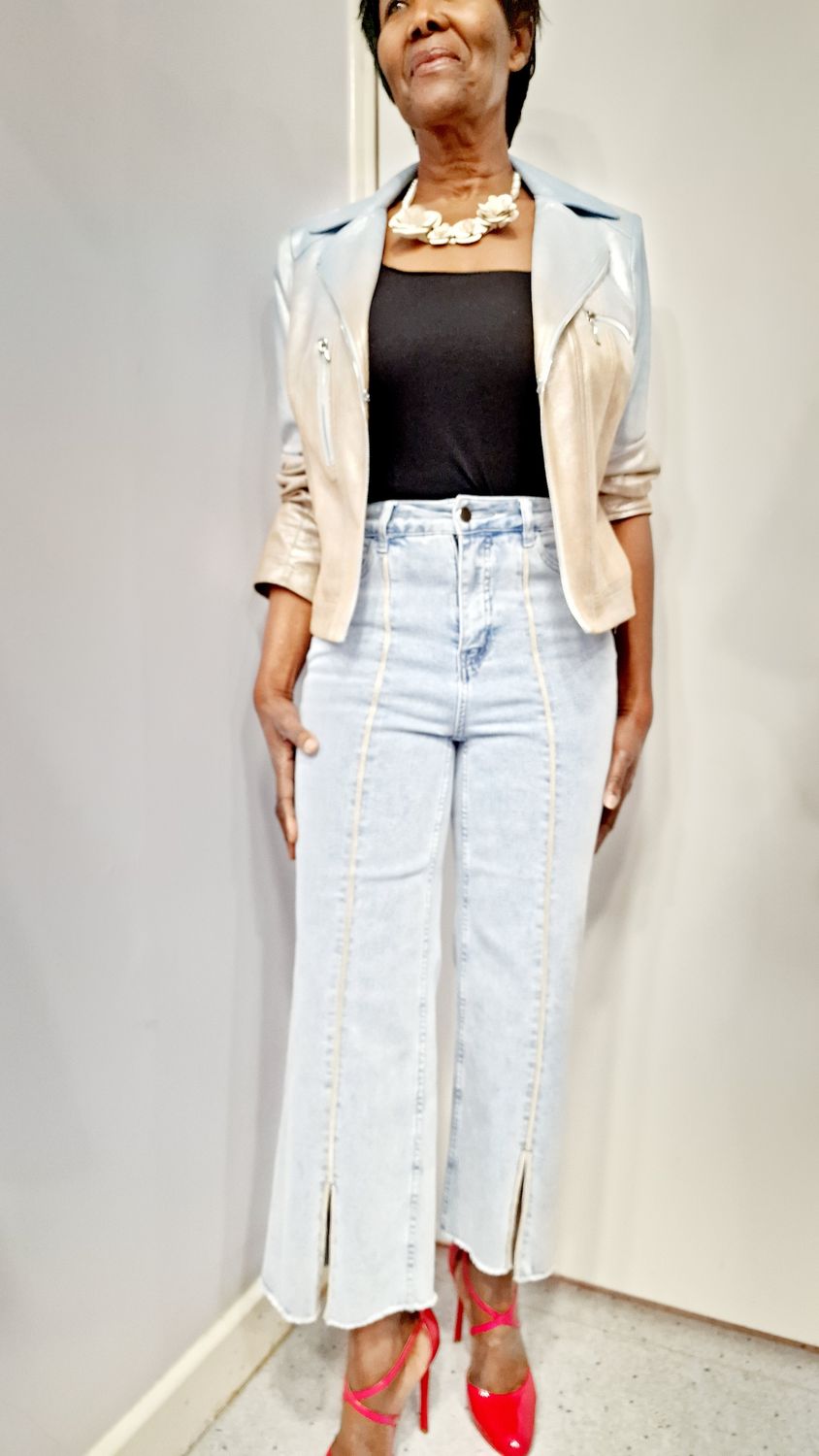 FRANK LYMAN CROPPED BELL BOTTOM JEANS