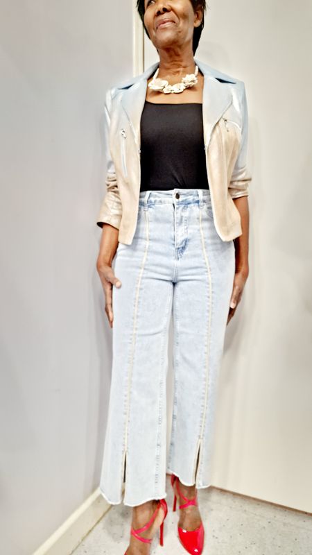 FRANK LYMAN CROPPED BELL BOTTOM JEANS