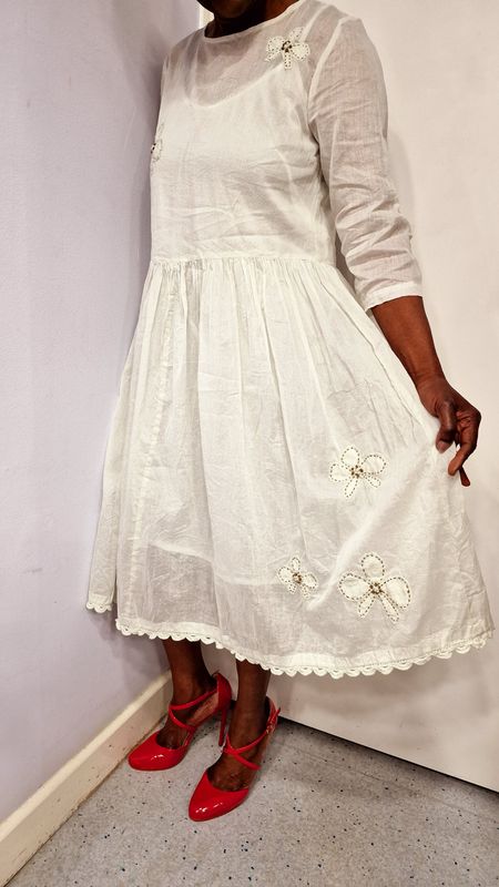 EWAIWALLA ORGANDIE DRESS JUNITA-SOFT JADE