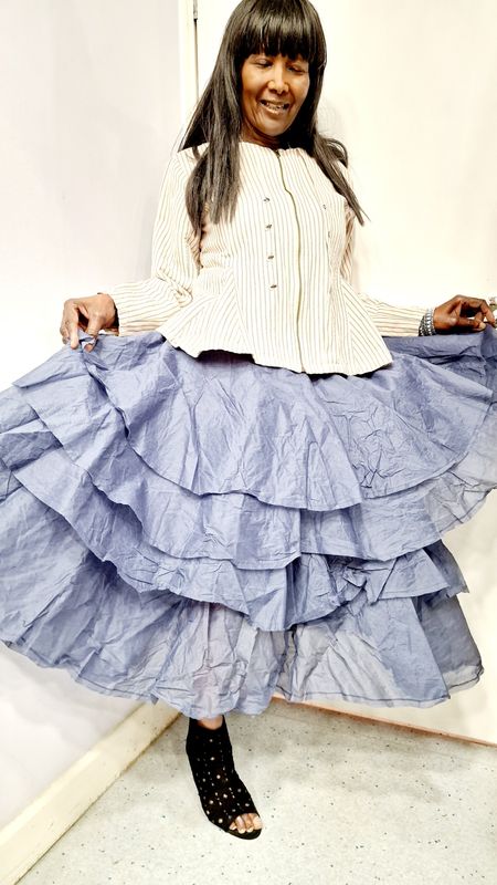 EWAIWALLA TINE SKIRT-BLUE
