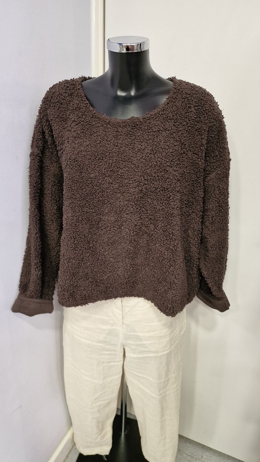 PRIVATSACHEN TEDDY PULLOVER MENSCHON-CHOCO