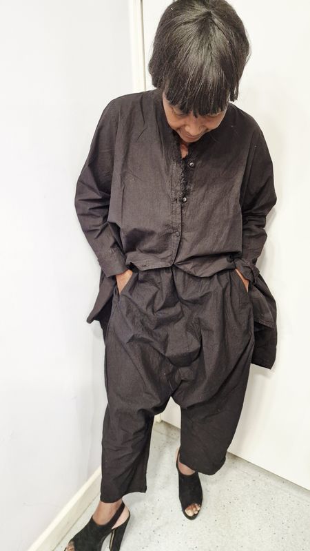 PRIVATSACHEN LOW CRUTCH TROUSERS ZAUNETZ-KAVIAR