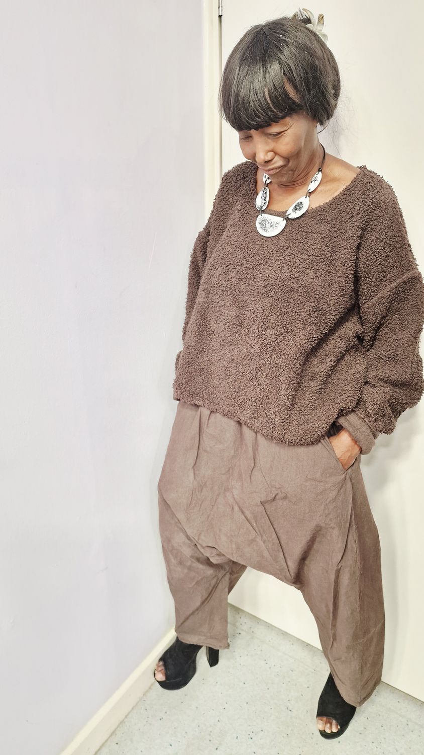 PRIVATSACHEN TEDDY PULLOVER MENSCHON-CHOCO