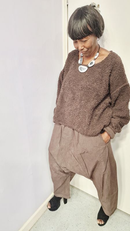 PRIVATSACHEN TEDDY PULLOVER MENSCHON-CHOCO