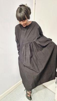 PRIVATSACHEN COTTON OVERSIZED DRESS VANMEER-KAVIAR PRIVATSACHEN COTTON OVERSIZED DRESS VANMEER-KAVIAR