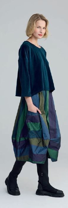 LUUKAA TAFFETA STRIPED SKIRT CRISOM