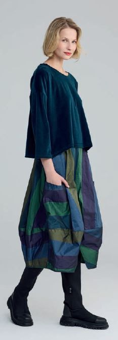 LUUKAA VELVET TEAL TOP LANA