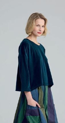 LUUKAA VELVET TEAL TOP LANA