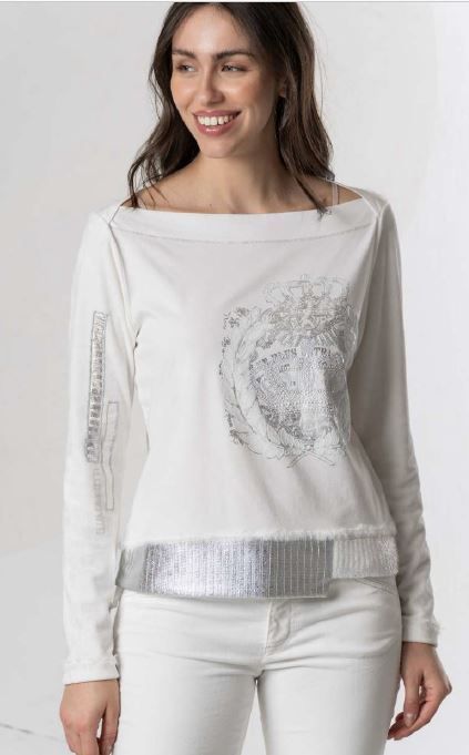 ELISA CAVALETTI TOP- OFF-WHITE