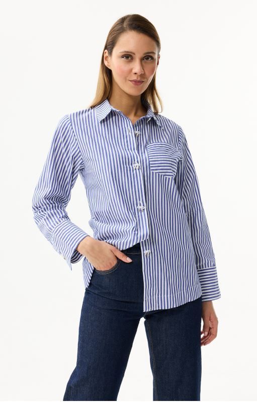 LEO&UGO BLUE-WHITE STRIPED SHIRT